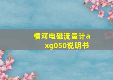 横河电磁流量计axg050说明书