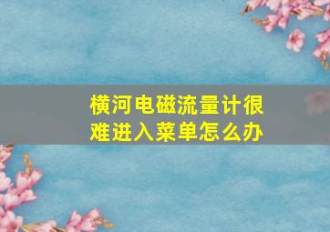 横河电磁流量计很难进入菜单怎么办