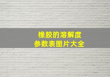 橡胶的溶解度参数表图片大全