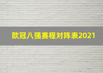 欧冠八强赛程对阵表2021