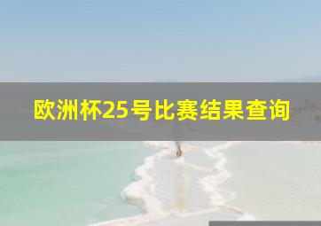 欧洲杯25号比赛结果查询