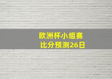 欧洲杯小组赛比分预测26日