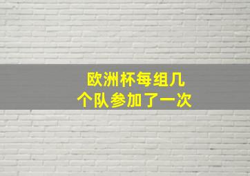 欧洲杯每组几个队参加了一次