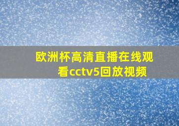 欧洲杯高清直播在线观看cctv5回放视频