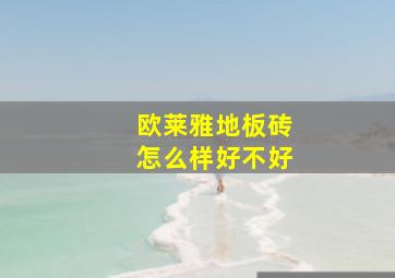 欧莱雅地板砖怎么样好不好