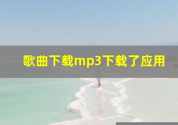 歌曲下载mp3下载了应用