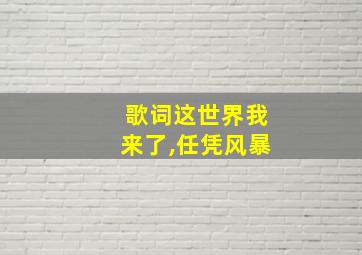 歌词这世界我来了,任凭风暴