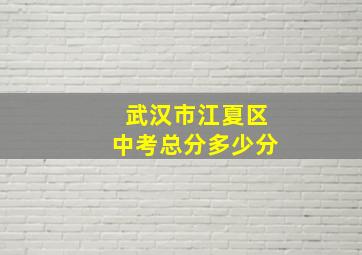 武汉市江夏区中考总分多少分