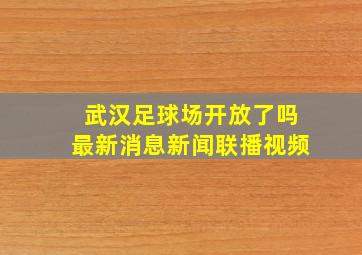 武汉足球场开放了吗最新消息新闻联播视频