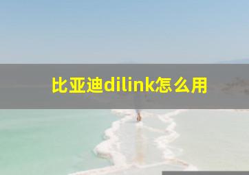 比亚迪dilink怎么用