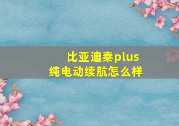 比亚迪秦plus纯电动续航怎么样