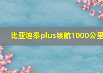 比亚迪秦plus续航1000公里