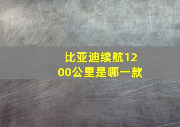 比亚迪续航1200公里是哪一款