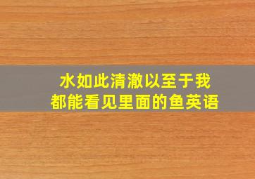 水如此清澈以至于我都能看见里面的鱼英语