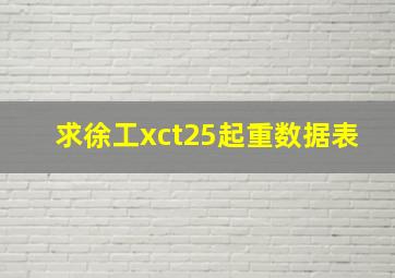 求徐工xct25起重数据表