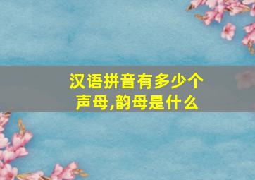 汉语拼音有多少个声母,韵母是什么