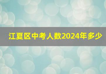 江夏区中考人数2024年多少