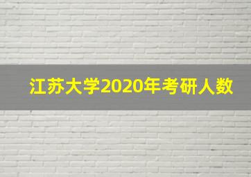 江苏大学2020年考研人数