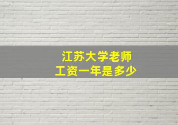 江苏大学老师工资一年是多少