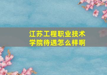 江苏工程职业技术学院待遇怎么样啊