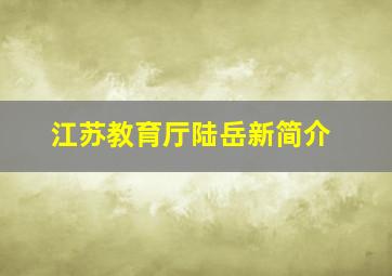 江苏教育厅陆岳新简介