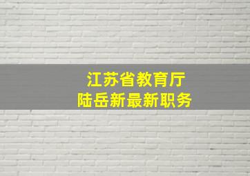 江苏省教育厅陆岳新最新职务