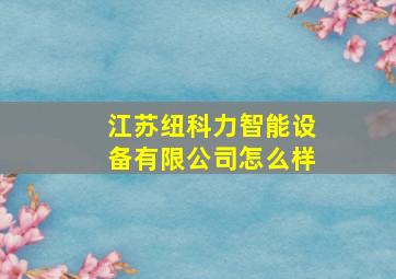 江苏纽科力智能设备有限公司怎么样