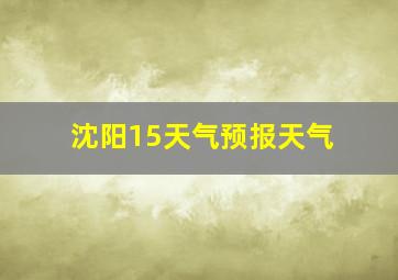 沈阳15天气预报天气