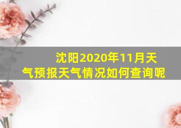 沈阳2020年11月天气预报天气情况如何查询呢