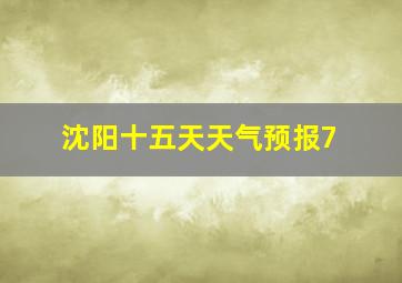 沈阳十五天天气预报7