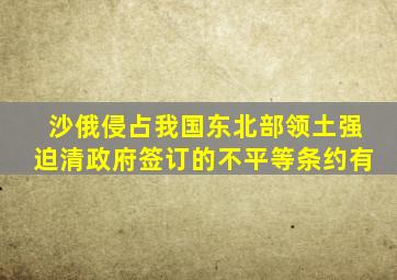 沙俄侵占我国东北部领土强迫清政府签订的不平等条约有