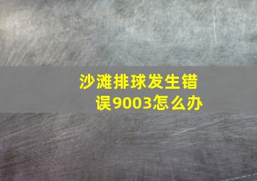 沙滩排球发生错误9003怎么办