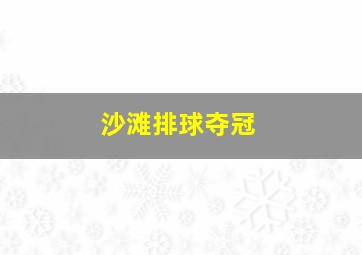 沙滩排球夺冠