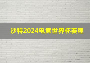 沙特2024电竞世界杯赛程