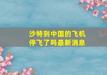 沙特到中国的飞机停飞了吗最新消息