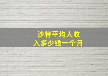 沙特平均人收入多少钱一个月