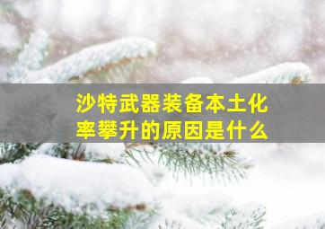 沙特武器装备本土化率攀升的原因是什么