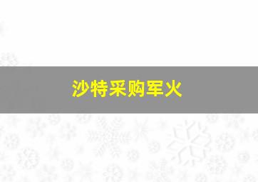 沙特采购军火