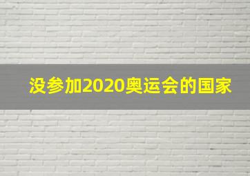 没参加2020奥运会的国家