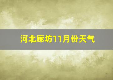 河北廊坊11月份天气