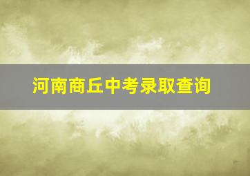 河南商丘中考录取查询