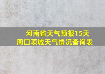 河南省天气预报15天周口项城天气情况查询表