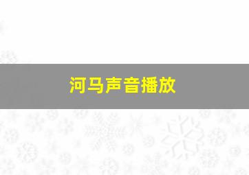 河马声音播放