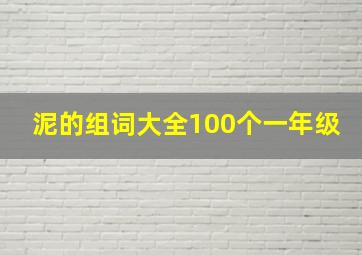 泥的组词大全100个一年级