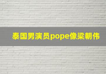 泰国男演员pope像梁朝伟