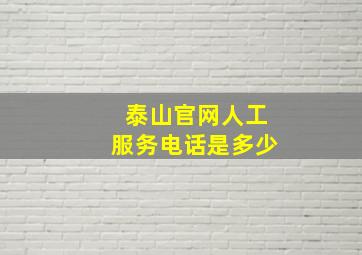 泰山官网人工服务电话是多少