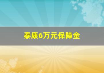 泰康6万元保障金