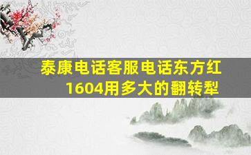 泰康电话客服电话东方红1604用多大的翻转犁