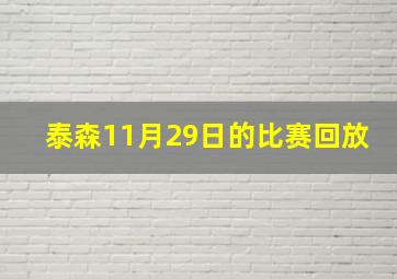 泰森11月29日的比赛回放