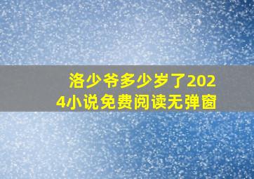 洛少爷多少岁了2024小说免费阅读无弹窗